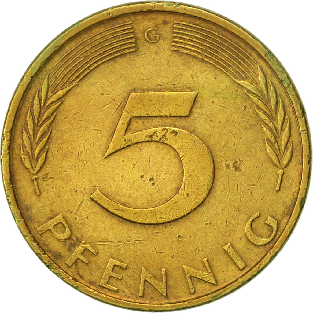 Moneta, GERMANIA - REPUBBLICA FEDERALE, 5 Pfennig, 1974, Karlsruhe, SPL-