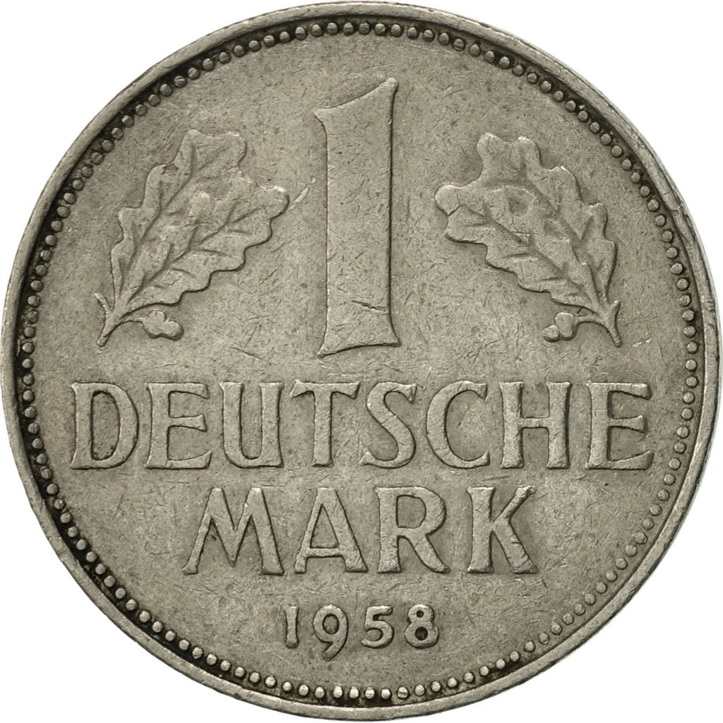 Coin, GERMANY - FEDERAL REPUBLIC, Mark, 1958, Stuttgart, AU(55-58)
