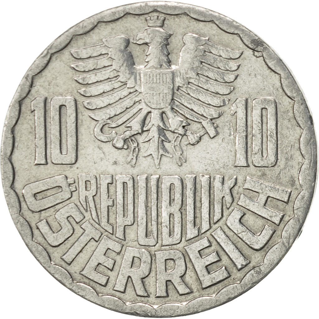 Coin, Austria, 10 Groschen, 1967, Vienna, AU(55-58), Aluminum, KM:2878