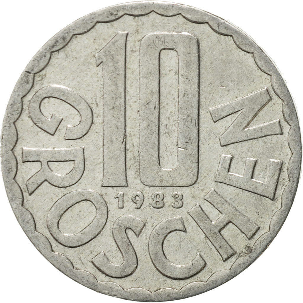 Coin, Austria, 10 Groschen, 1983, Vienna, AU(55-58), Aluminum, KM:2878