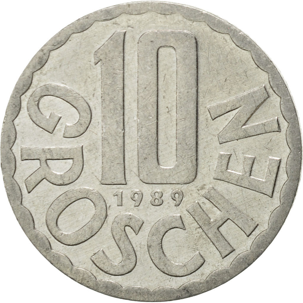 Münze, Österreich, 10 Groschen, 1989, Vienna, VZ, Aluminium, KM:2878