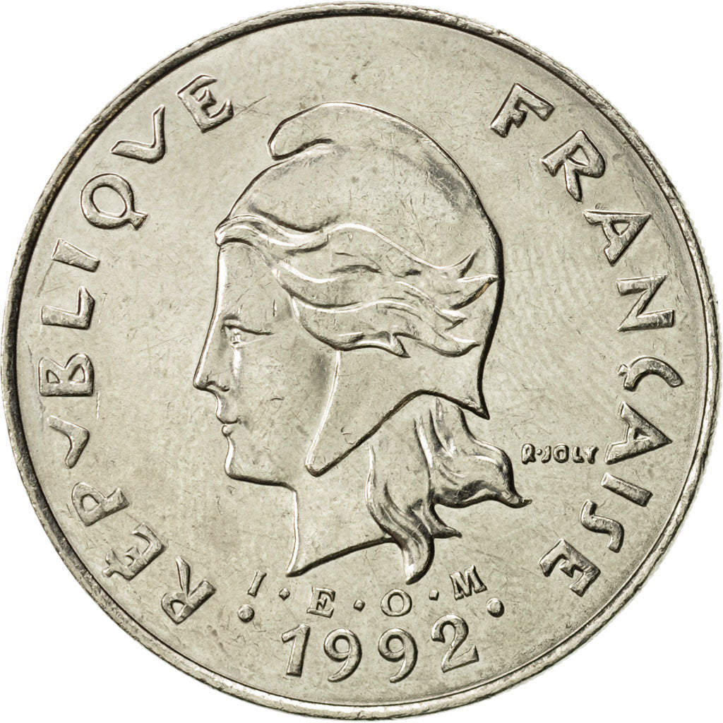 New Caledonia, 50 Francs, 1992, Paris, AU(55-58), Nickel, KM:13