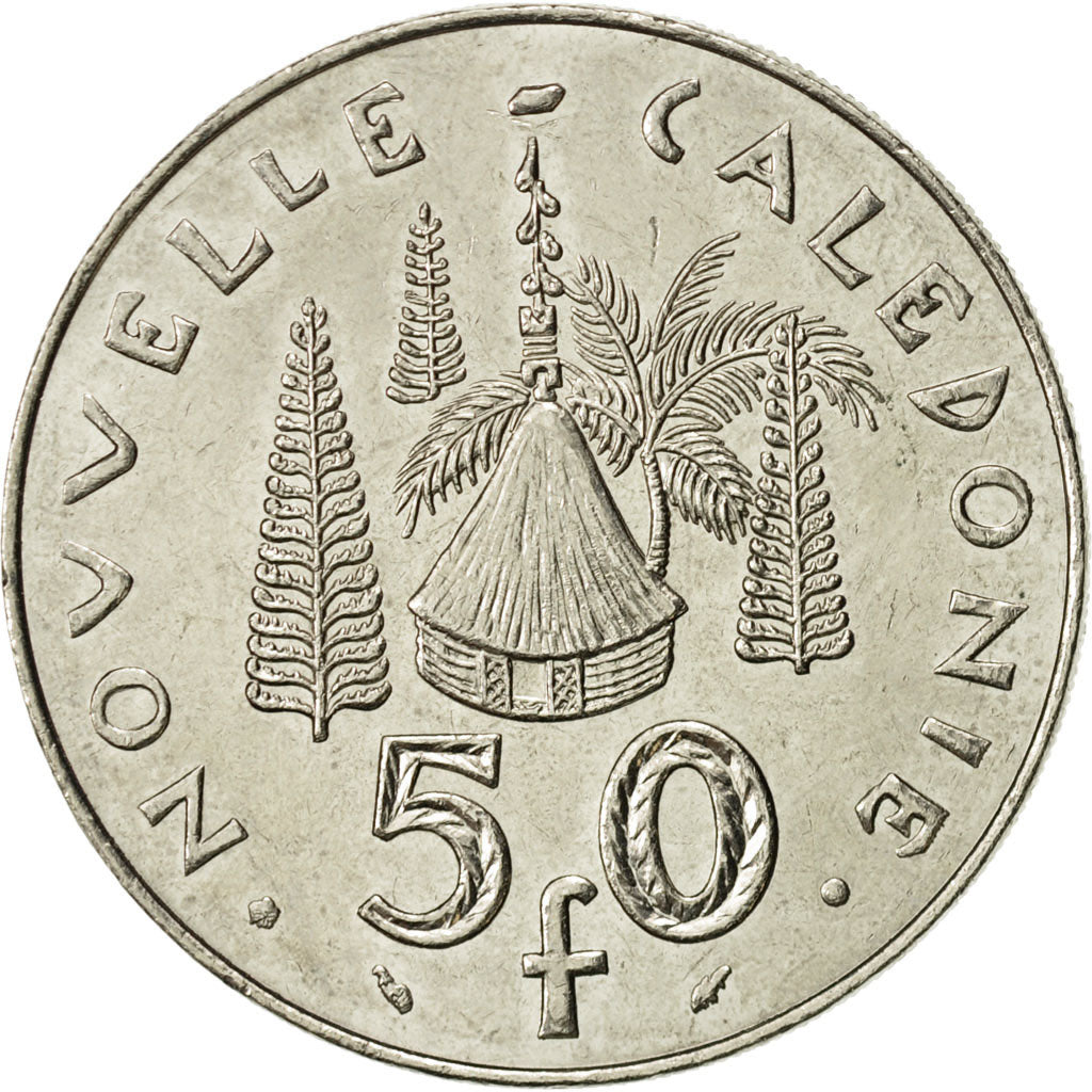 New Caledonia, 50 Francs, 1992, Paris, AU(55-58), Nickel, KM:13