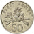 Moneta, Singapur, 50 Cents, 1988, British Royal Mint, AU(55-58), Miedź-Nikiel