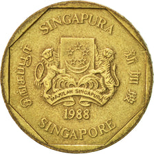 Münze, Singapur, Dollar, 1988, British Royal Mint, VZ, Aluminum-Bronze, KM:54b