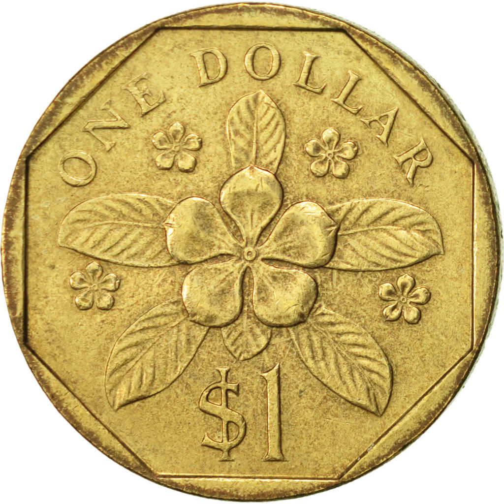 Münze, Singapur, Dollar, 1988, British Royal Mint, VZ, Aluminum-Bronze, KM:54b