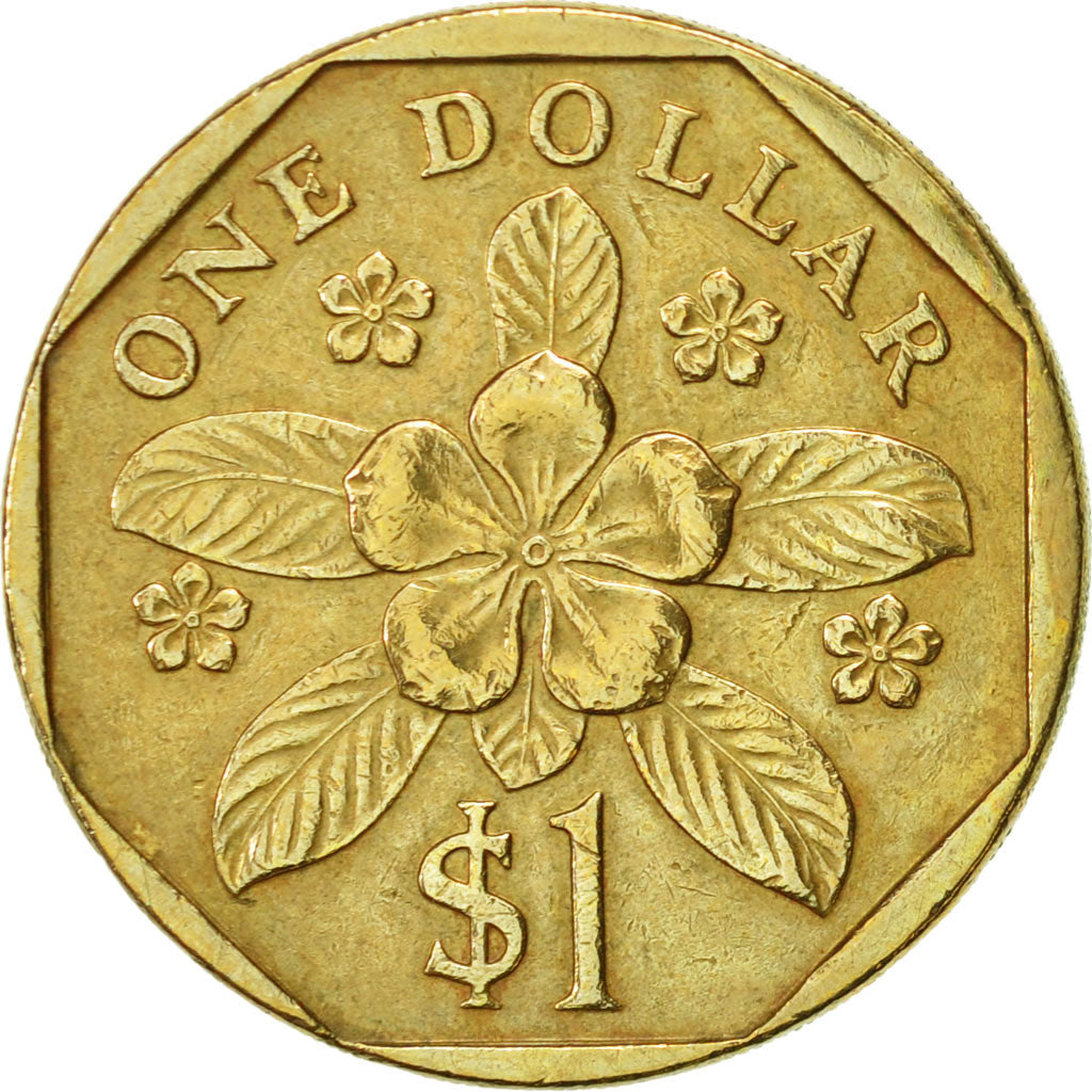 Coin, Singapore, Dollar, 1995, Singapore Mint, AU(55-58), Aluminum-Bronze