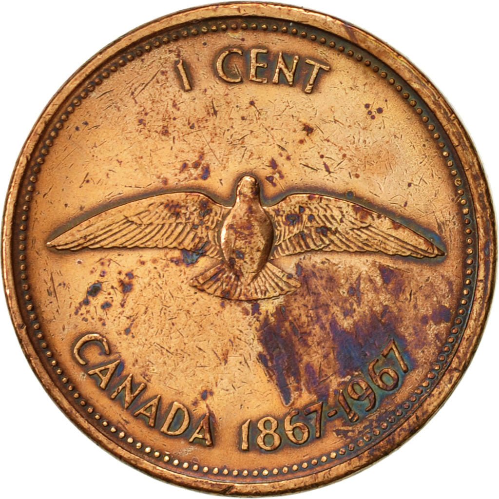 Coin, Canada, Elizabeth II, Cent, 1967, Royal Canadian Mint, Ottawa, EF(40-45)