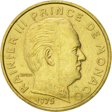 Monaco, Rainier III, 10 Centimes, 1975, AU(55-58), Aluminum-Bronze, KM:142