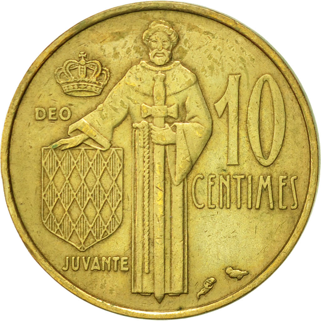Coin, Monaco, Rainier III, 10 Centimes, 1974, AU(55-58), Aluminum-Bronze