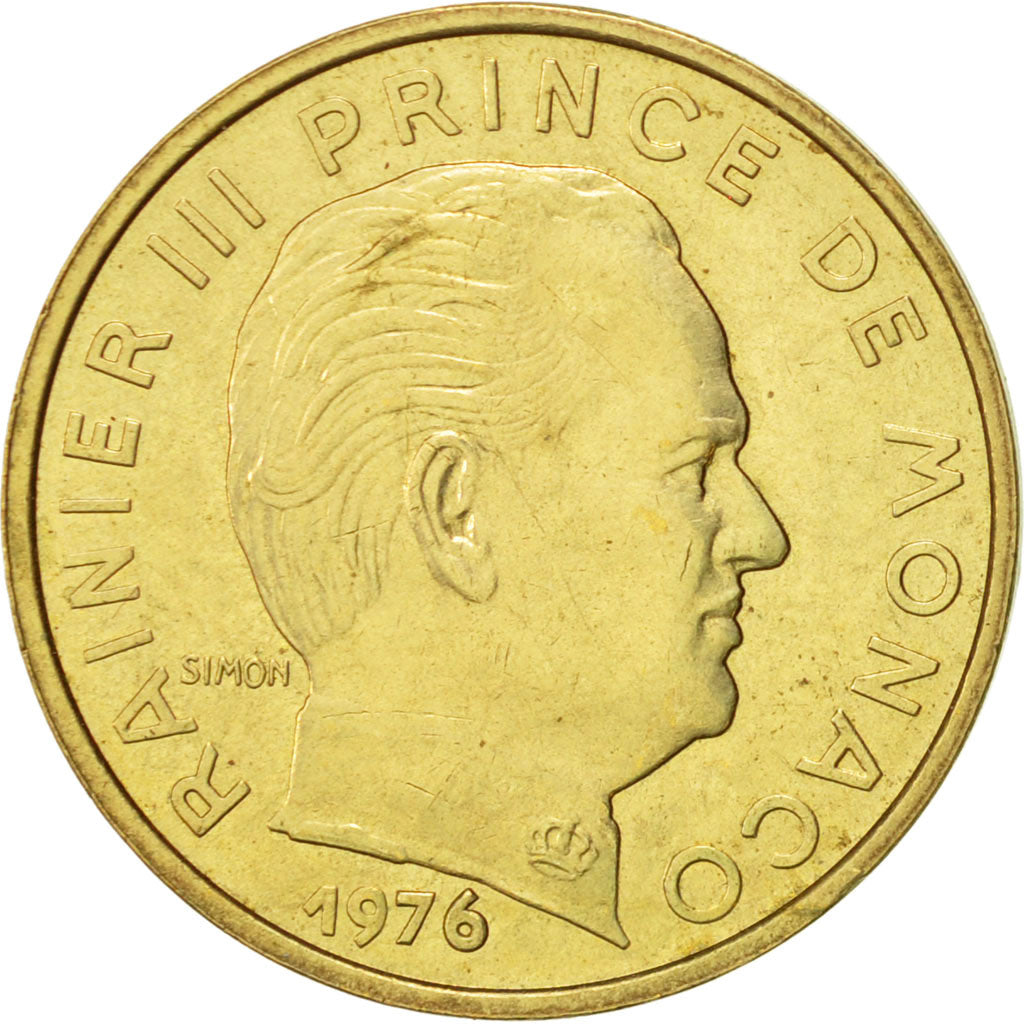 Coin, Monaco, Rainier III, 10 Centimes, 1976, AU(55-58), Aluminum-Bronze