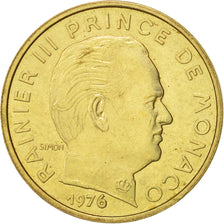 Coin, Monaco, Rainier III, 10 Centimes, 1976, AU(55-58), Aluminum-Bronze