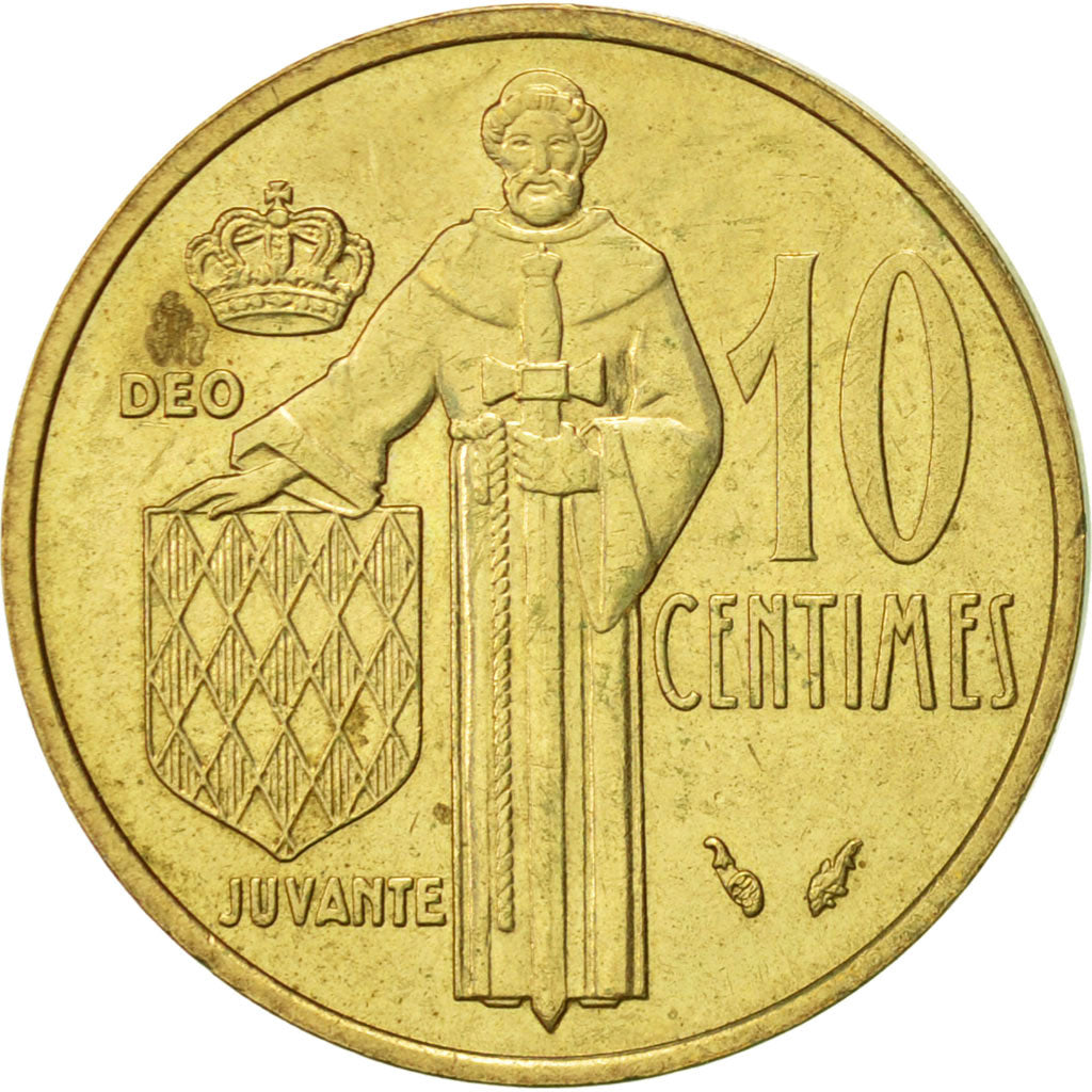 Coin, Monaco, Rainier III, 10 Centimes, 1976, AU(55-58), Aluminum-Bronze