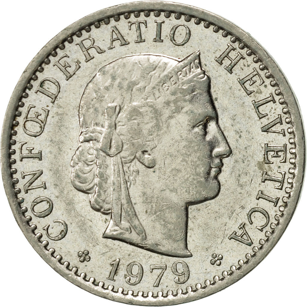 Münze, Schweiz, 20 Rappen, 1979, Bern, VZ, Copper-nickel, KM:29a
