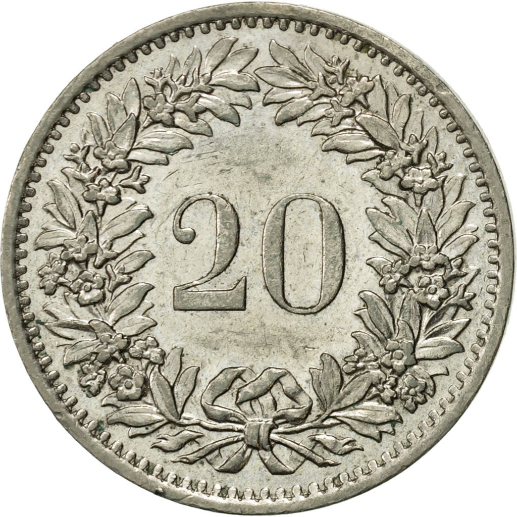 Münze, Schweiz, 20 Rappen, 1979, Bern, VZ, Copper-nickel, KM:29a