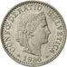 Coin, Switzerland, 20 Rappen, 1986, Bern, AU(55-58), Copper-nickel, KM:29a
