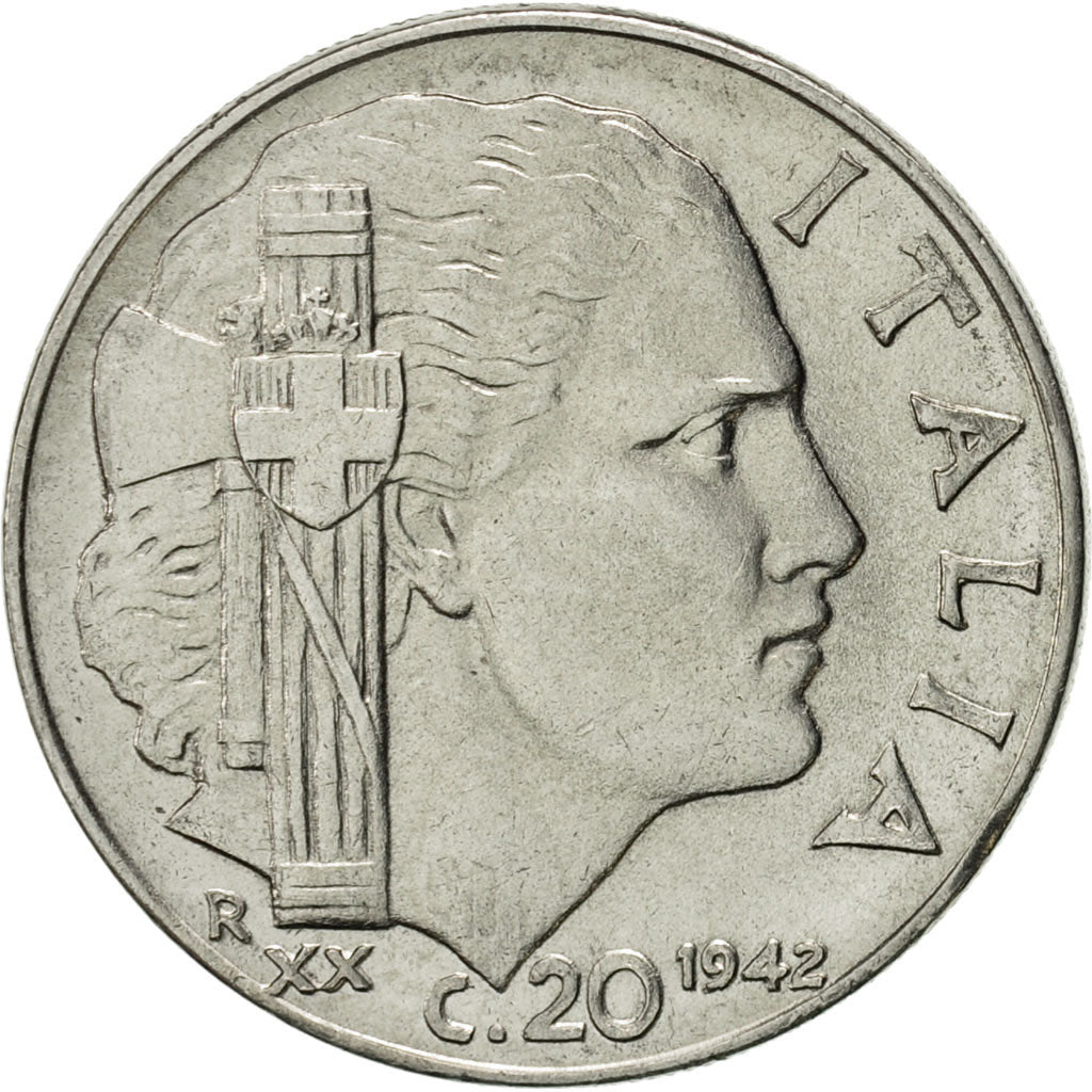 Munten, Italië, Vittorio Emanuele III, 20 Centesimi, 1942, Rome, PR, Stainless