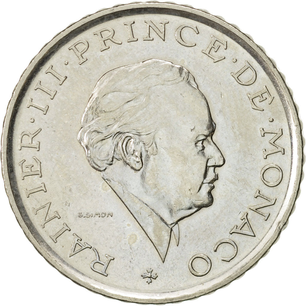Monaco, Rainier III, 2 Francs, 1981, AU(55-58), Nickel, KM:157, Gadoury:MC151