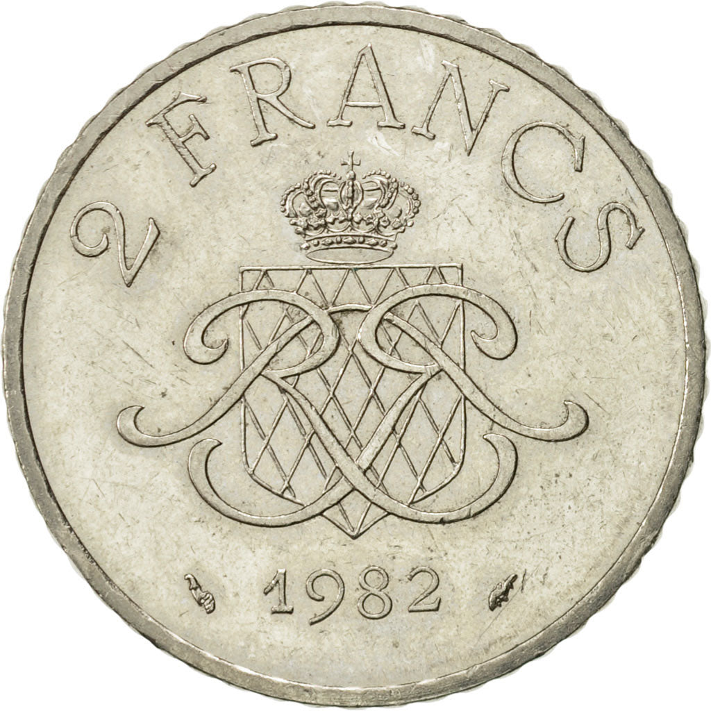 Coin, Monaco, Rainier III, 2 Francs, 1982, AU(55-58), Nickel, KM:157