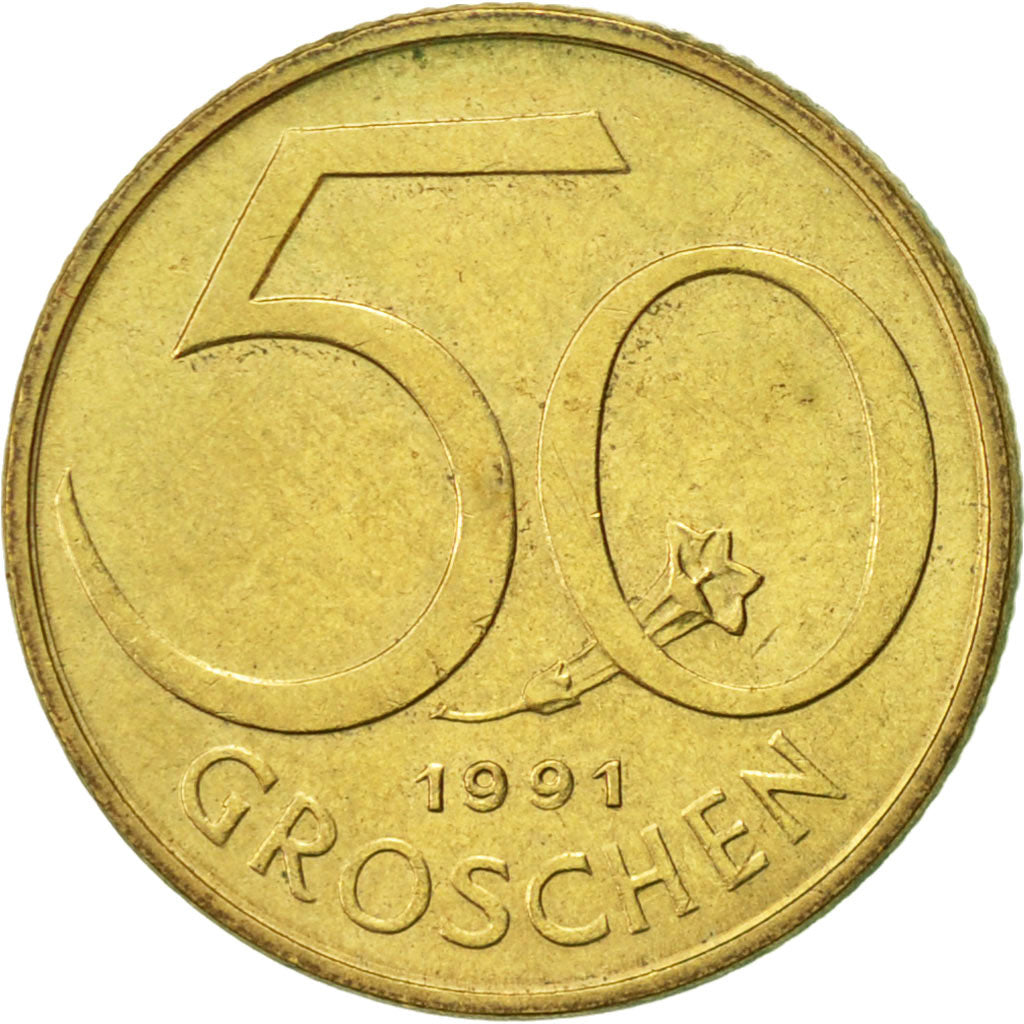 Monnaie, Autriche, 50 Groschen, 1991, SUP, Aluminum-Bronze, KM:2885