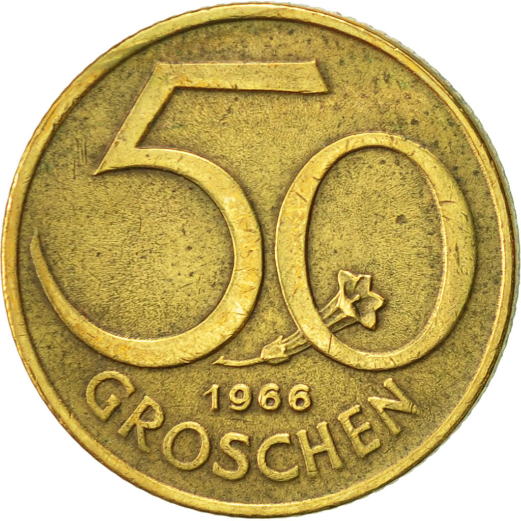 Austria, 50 Groschen, 1966, AU(50-53), Aluminum-Bronze, KM:2885