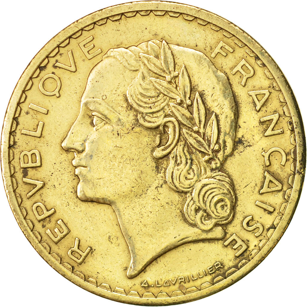 Francia, Lavrillier, 5 Francs, 1939, Paris, BB, Alluminio-bronzo, KM:888a.1