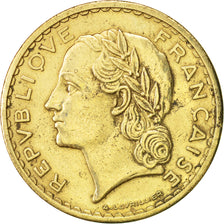 Francia, Lavrillier, 5 Francs, 1939, Paris, BB, Alluminio-bronzo, KM:888a.1