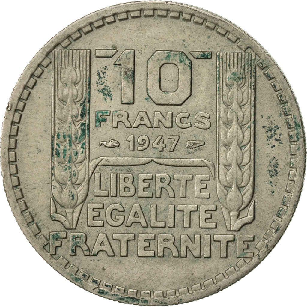Moneda, Francia, Turin, 10 Francs, 1947, Paris, MBC+, Cobre - níquel, KM:908.1