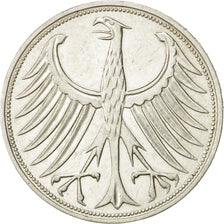 GERMANY - FEDERAL REPUBLIC, 5 Mark, 1969, Stuttgart, AU(55-58), Silver, KM:112.1
