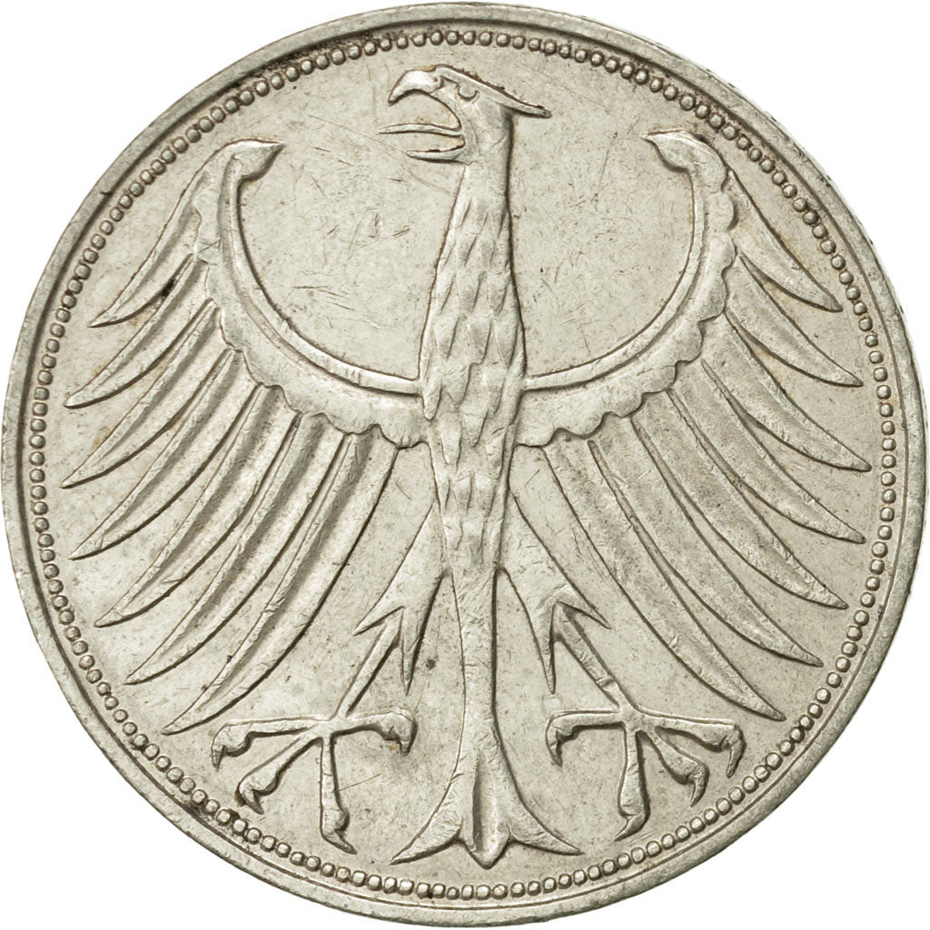Coin, GERMANY - FEDERAL REPUBLIC, 5 Mark, 1965, Hambourg, AU(50-53), Silver