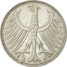 Coin, GERMANY - FEDERAL REPUBLIC, 5 Mark, 1951, Karlsruhe, AU(50-53), Silver
