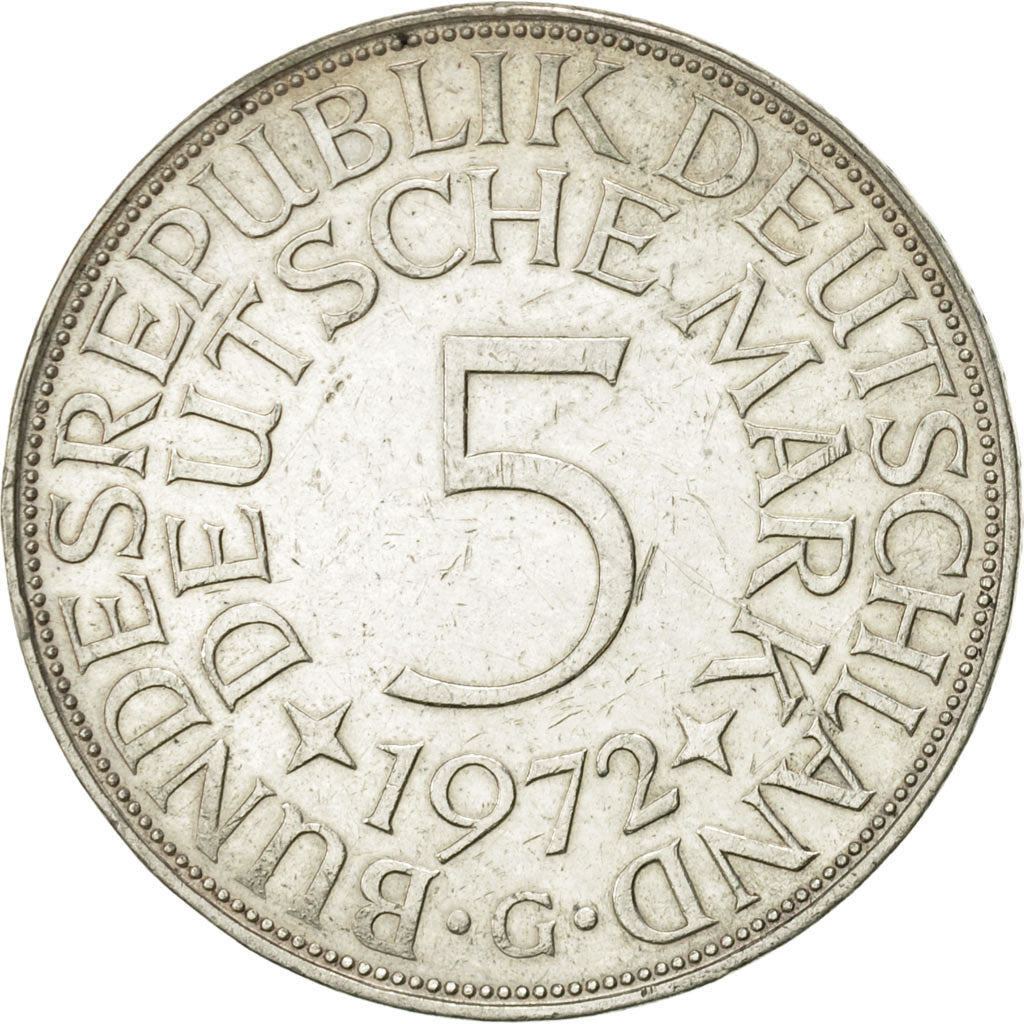 Moneta, GERMANIA - REPUBBLICA FEDERALE, 5 Mark, 1972, Karlsruhe, SPL-, Argento