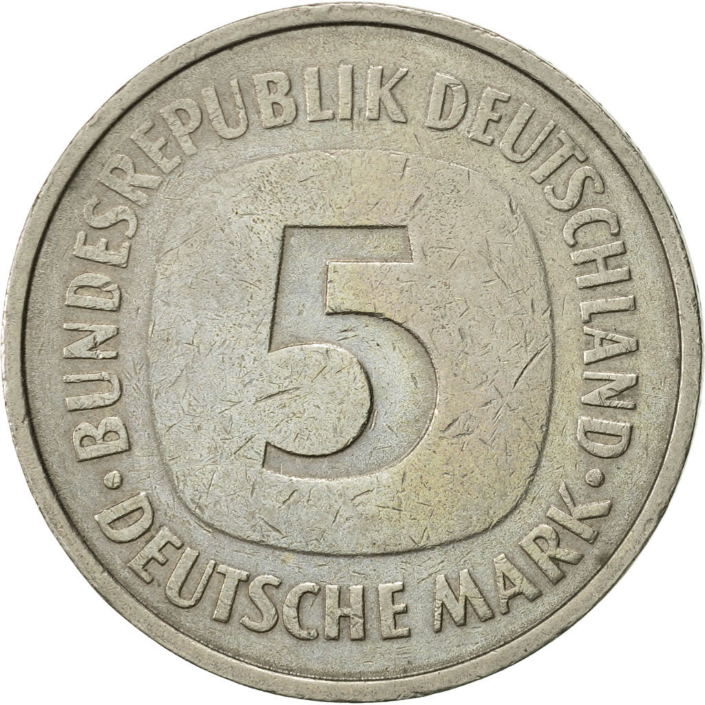 Coin, GERMANY - FEDERAL REPUBLIC, 5 Mark, 1977, Stuttgart, AU(50-53)