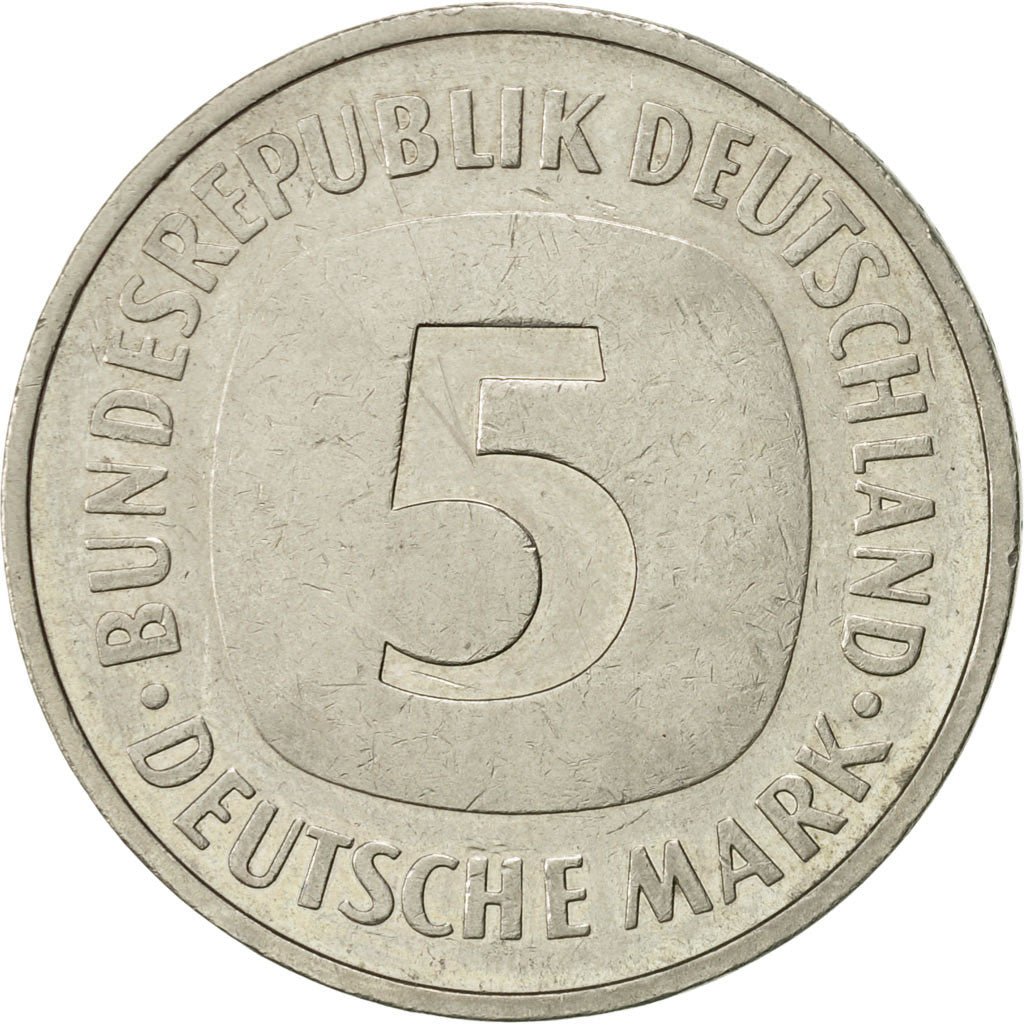 Coin, GERMANY - FEDERAL REPUBLIC, 5 Mark, 1990, Munich, AU(50-53), Copper-Nickel