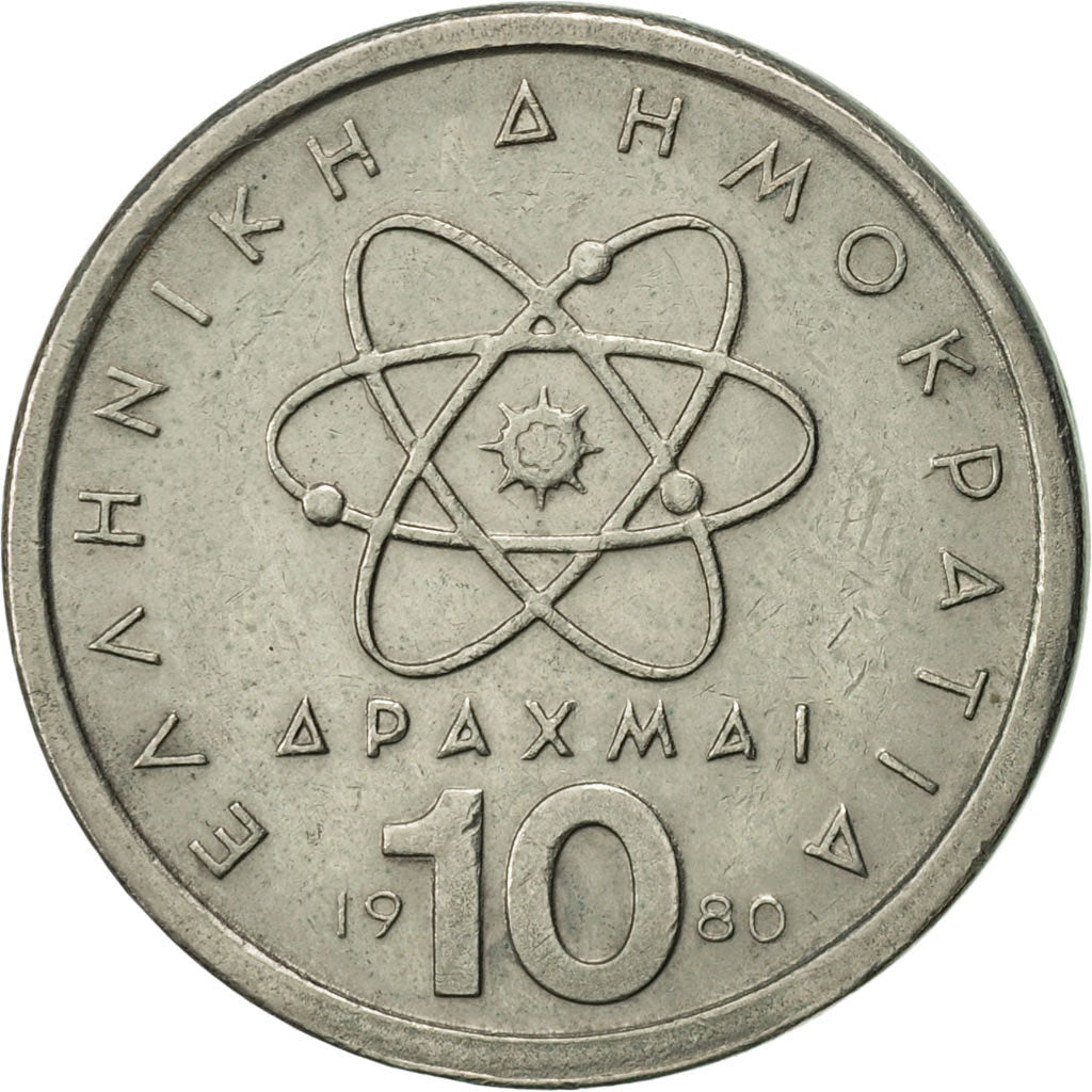 Munten, Griekenland, 10 Drachmai, 1980, PR, Copper-nickel, KM:119