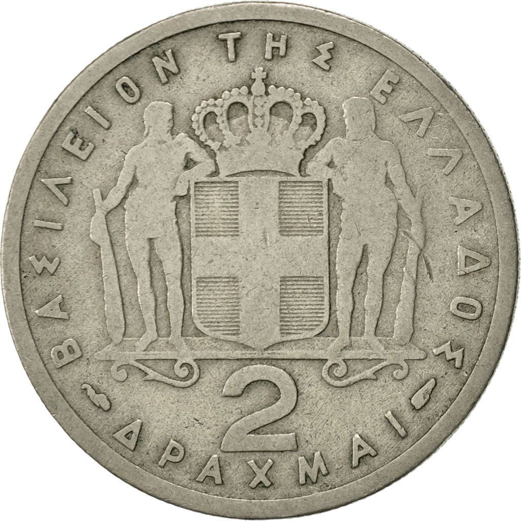 Coin, Greece, Paul I, 2 Drachmai, 1954, EF(40-45), Copper-nickel, KM:82