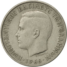 Coin, Greece, Constantine II, 2 Drachmai, 1966, AU(50-53), Copper-nickel, KM:90