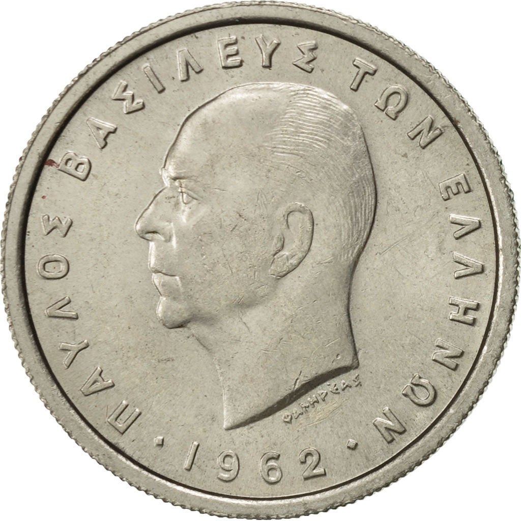 Coin, Greece, Paul I, 2 Drachmai, 1962, AU(55-58), Copper-nickel, KM:82