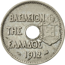 Coin, Greece, George I, 20 Lepta, 1912, AU(55-58), Nickel, KM:64