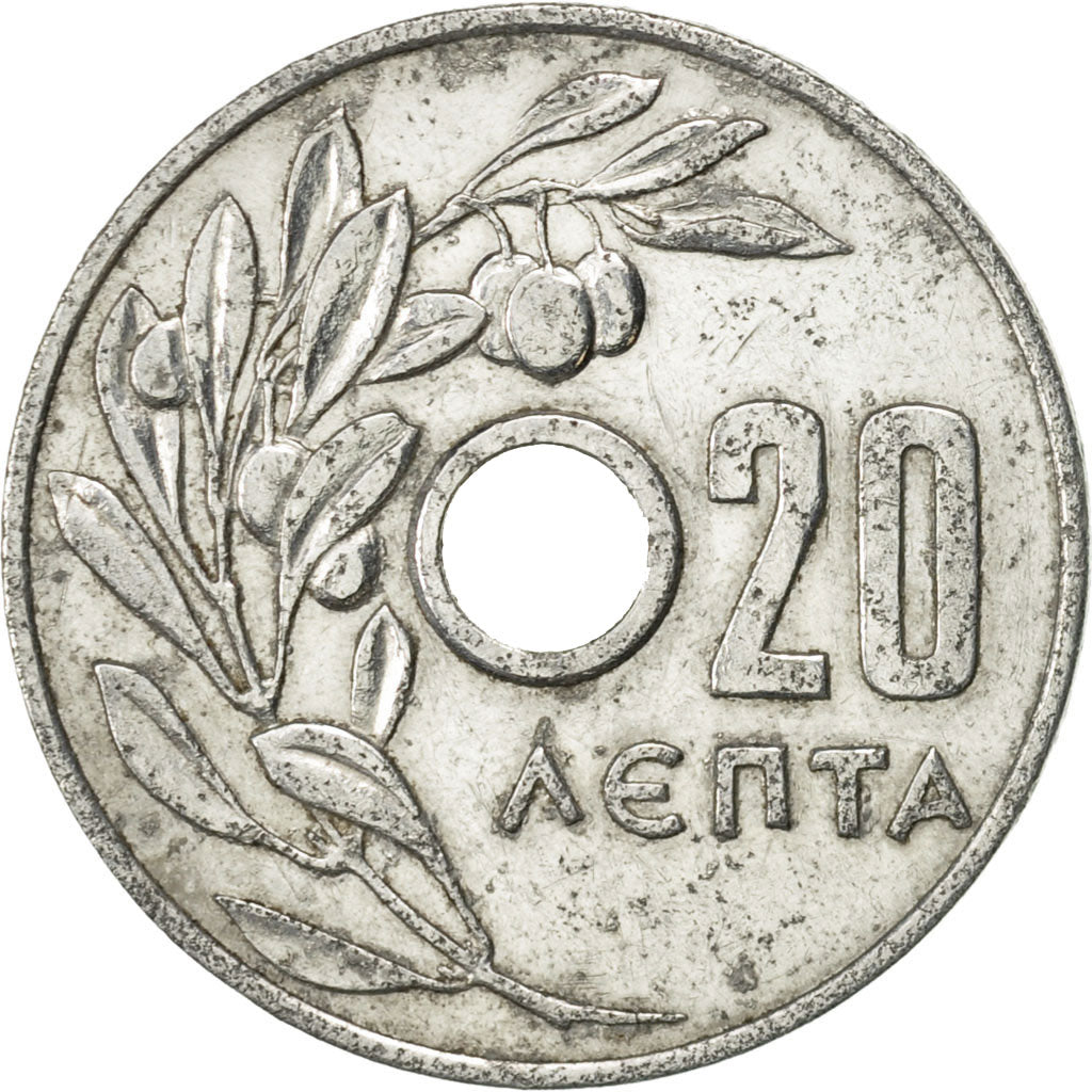 Coin, Greece, 20 Lepta, 1954, AU(50-53), Aluminum, KM:79