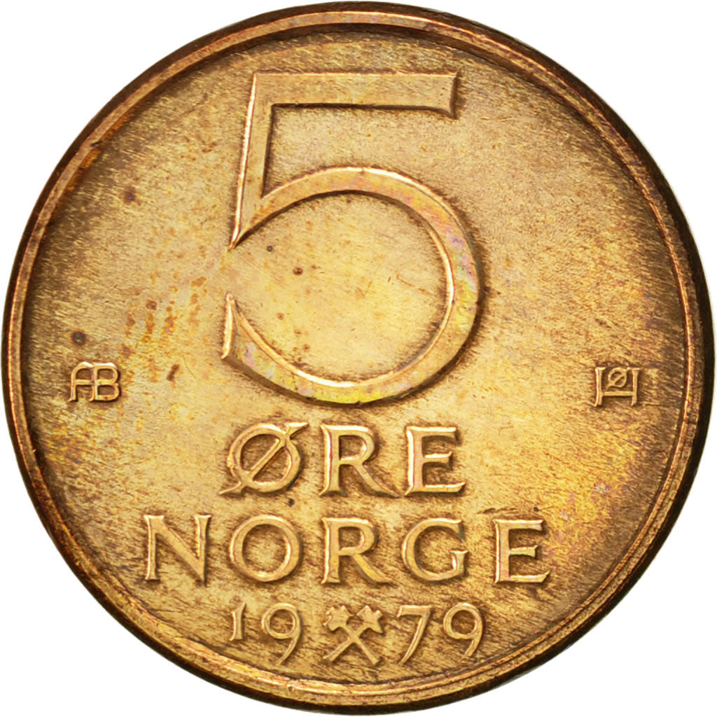 Monnaie, Norvège, Olav V, 5 Öre, 1979, TTB+, Bronze, KM:415