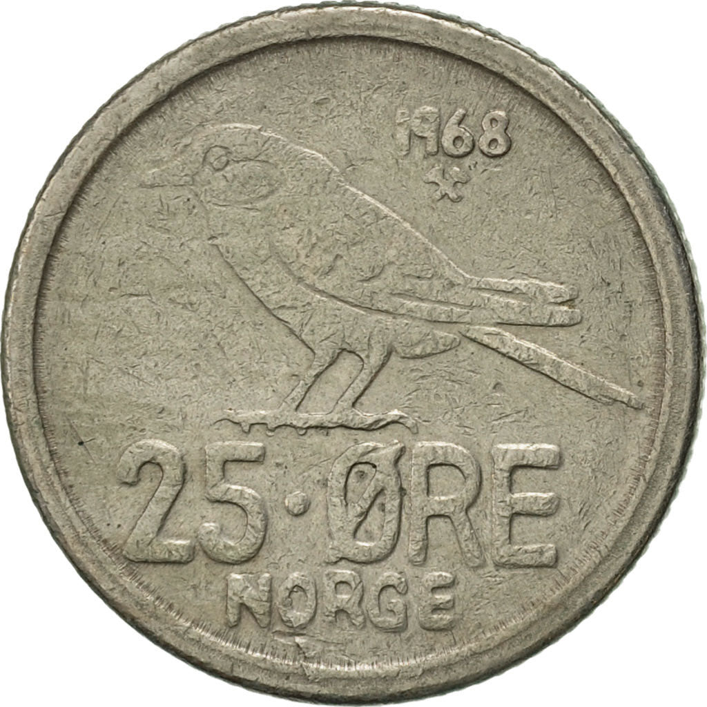 Monnaie, Norvège, Olav V, 25 Öre, 1968, TTB, Copper-nickel, KM:407