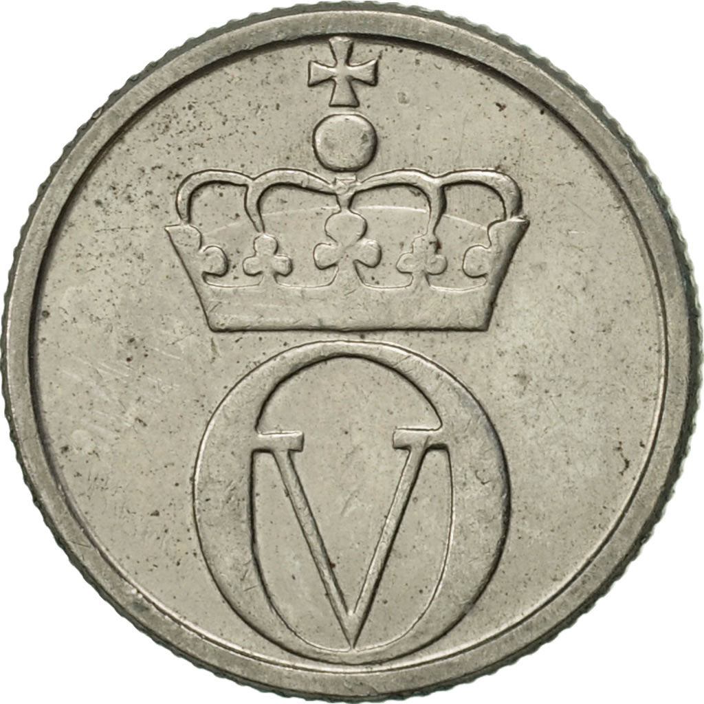 Münze, Norwegen, Olav V, 10 Öre, 1964, SS+, Copper-nickel, KM:411