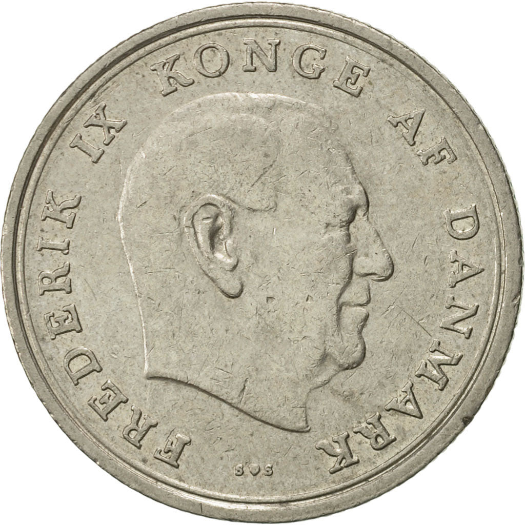 Coin, Denmark, Frederik IX, Krone, 1972, Copenhagen, AU(50-53), Copper-nickel
