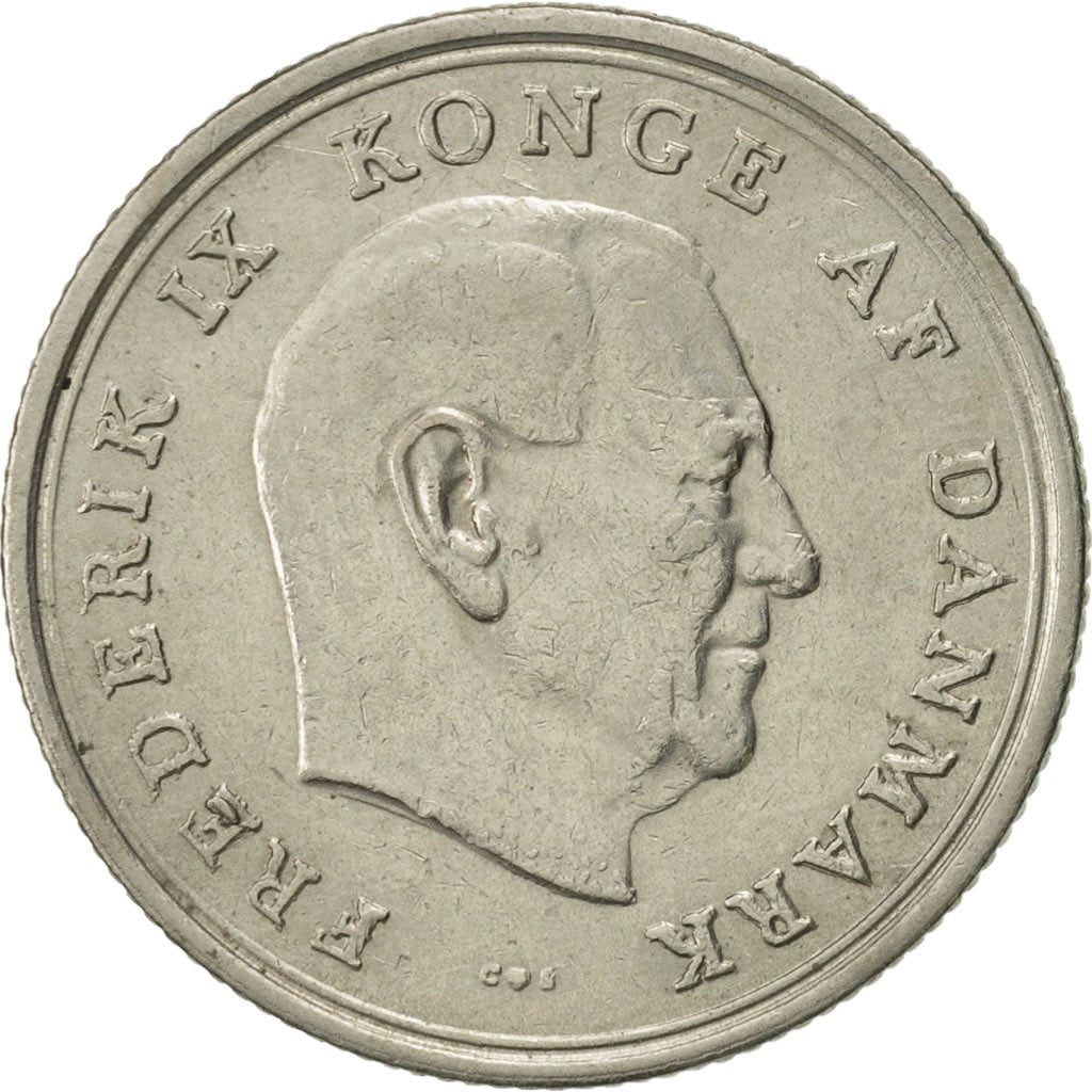Coin, Denmark, Frederik IX, Krone, 1965, Copenhagen, AU(50-53), Copper-nickel