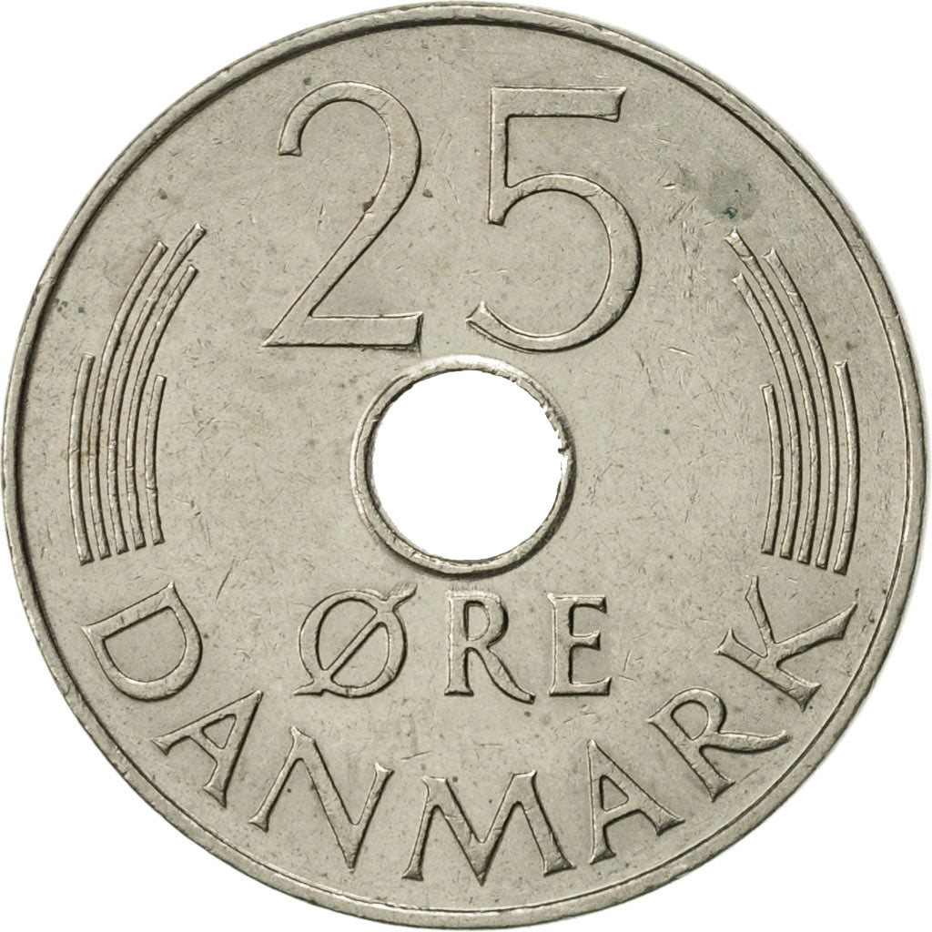 Coin, Denmark, Margrethe II, 25 Öre, 1982, Copenhagen, AU(50-53)