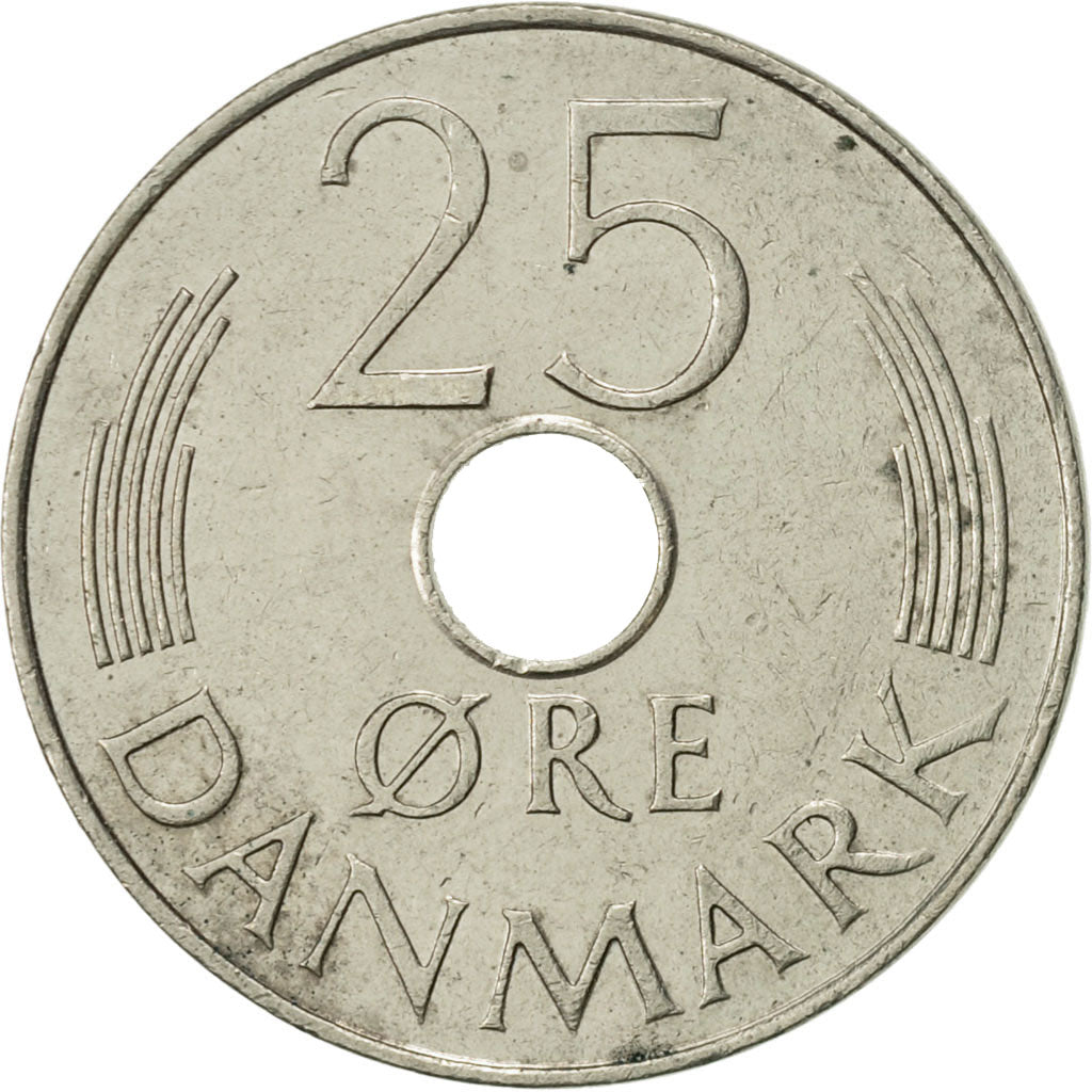 Coin, Denmark, Margrethe II, 25 Öre, 1977, Copenhagen, AU(50-53)