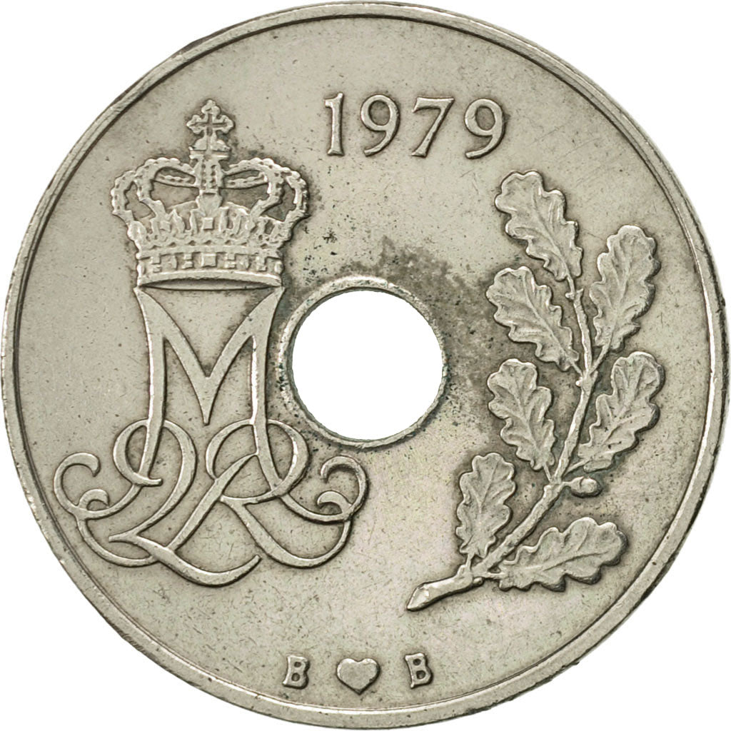 Coin, Denmark, Margrethe II, 25 Öre, 1979, Copenhagen, AU(50-53)