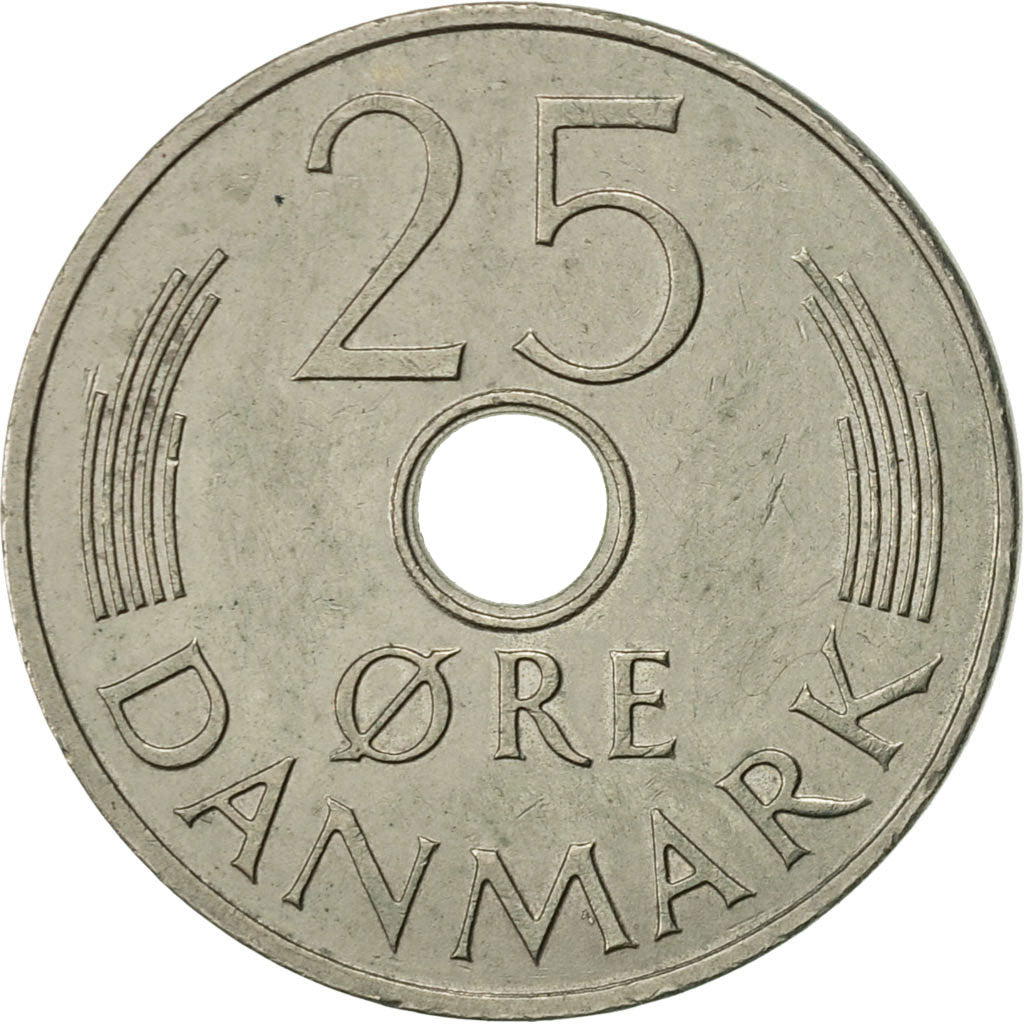 Coin, Denmark, Margrethe II, 25 Öre, 1973, Copenhagen, AU(50-53)