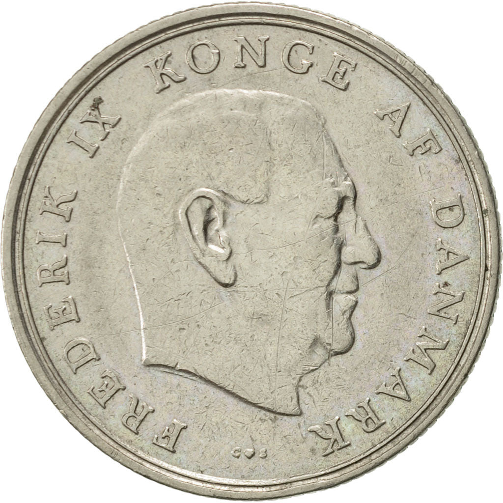 Monnaie, Danemark, Frederik IX, Krone, 1962, Copenhagen, TTB+, Copper-nickel